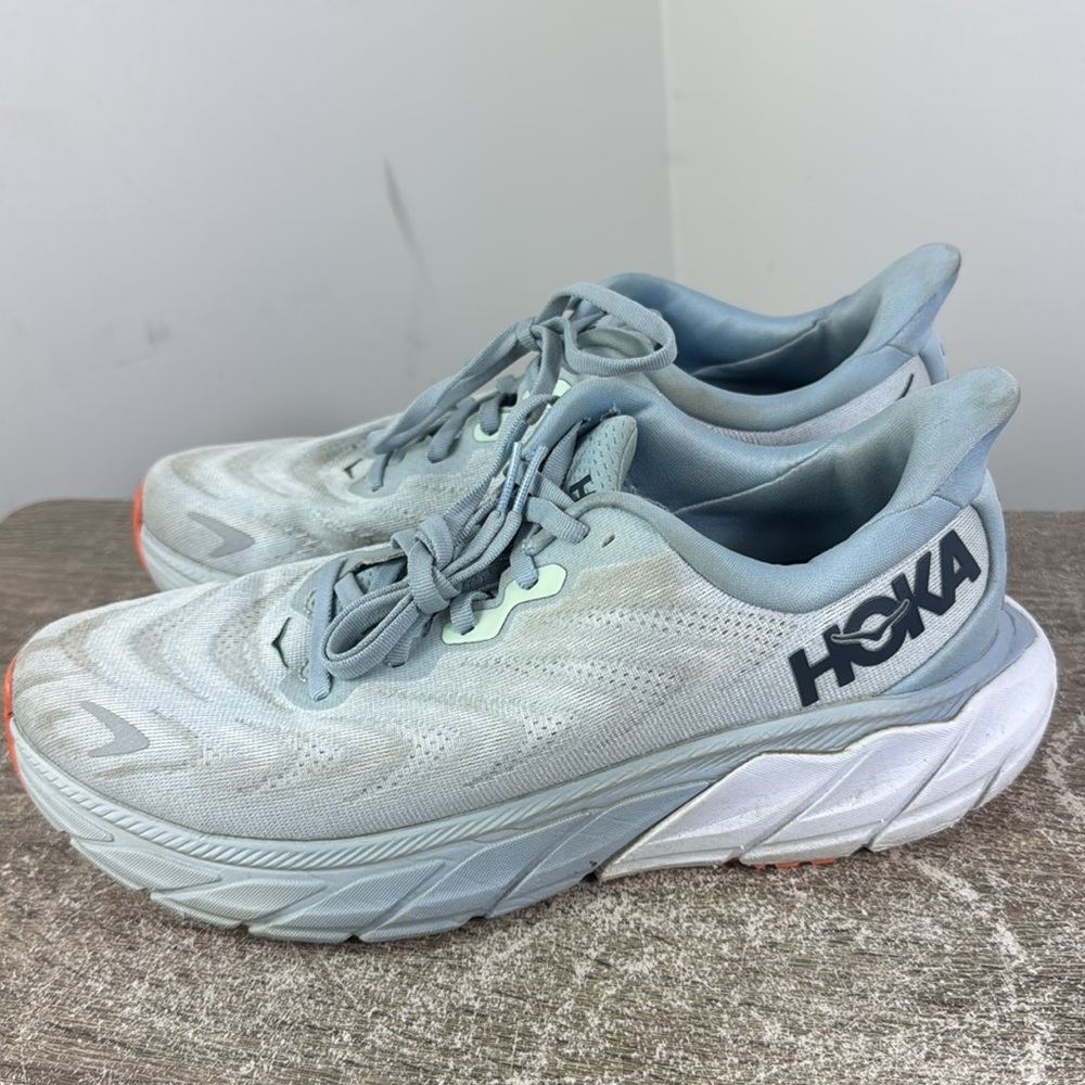 Hoka Arahi 6 women’s size 9.5B walking running gym workout white shoe blue - Picture 4 of 9